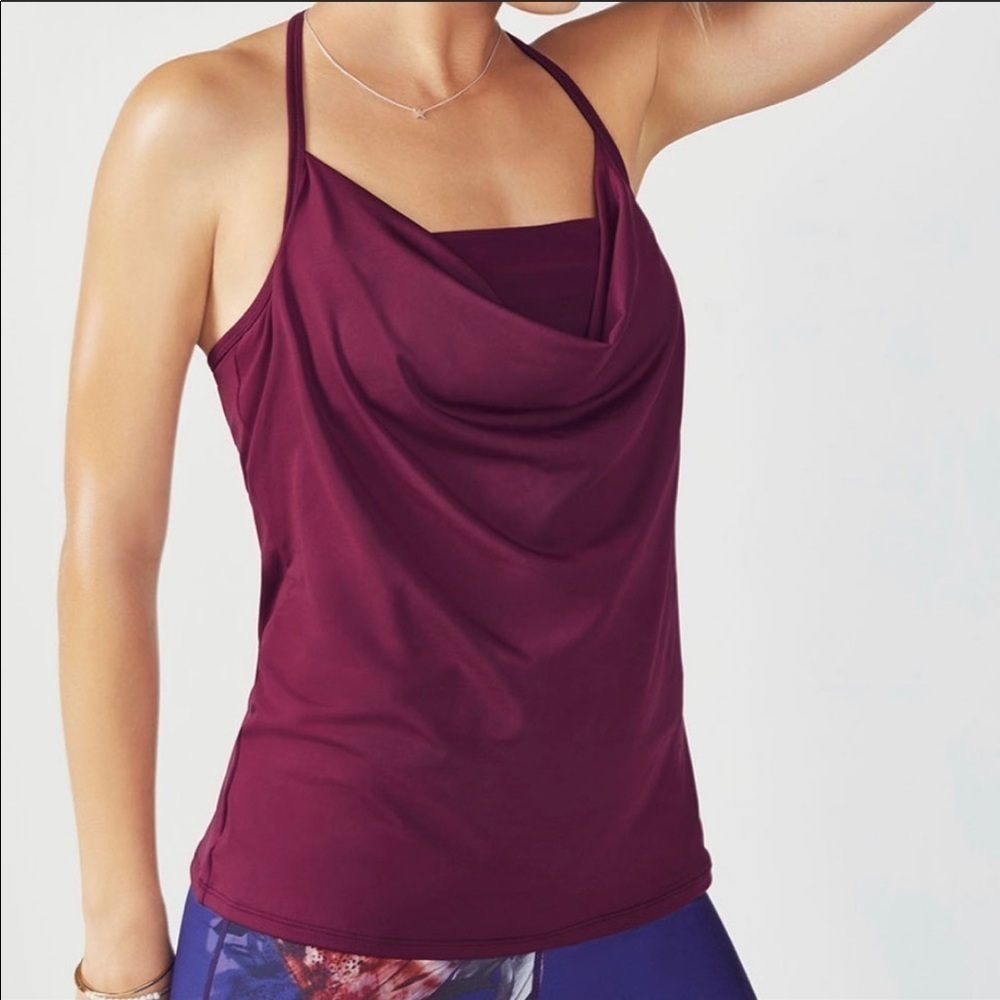 Fabletics Liv Performance Draped Neckline Tank Top